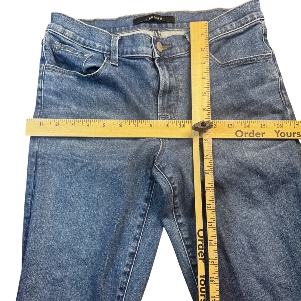 J Brand Jeans Womens 27 Blue Medium Wash Raw Hem Cropped Flare Denim Kick - Picture 3 of 8